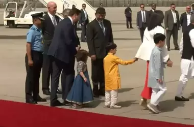 US Vice President's Family Charms India with Traditional Attire During Official Visit