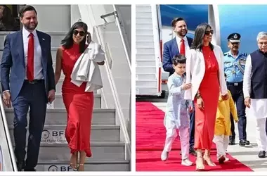 US Vice President's Spouse Captivates Delhi with Vibrant Attire